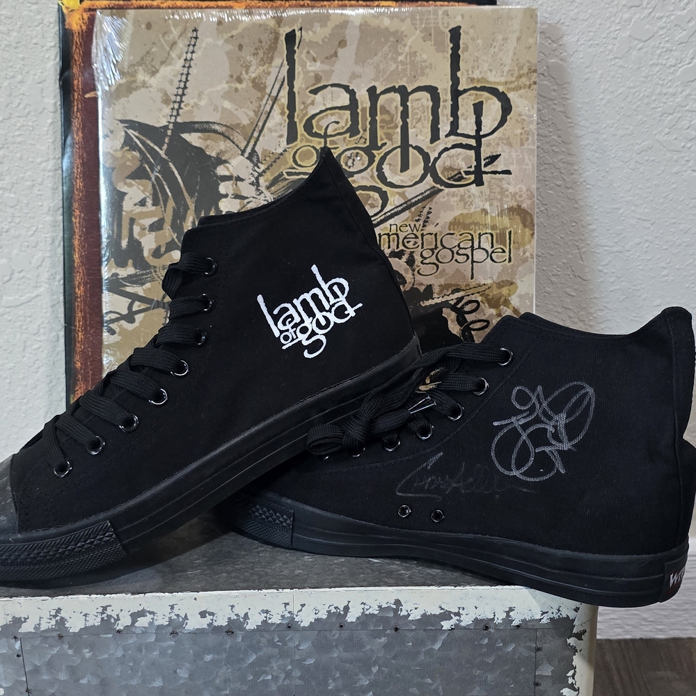 Sleek Black Canvas High-Top Sneakers